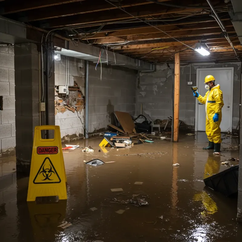 Flooded Basement Electrical Hazard in Lapwai, ID Property